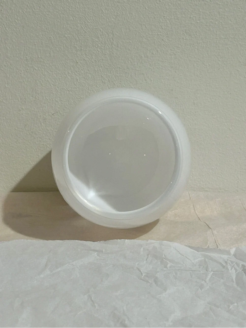 Vtg Crate & Barrel White Hand Blown Cased Glass Starburst Votive Holder Poland